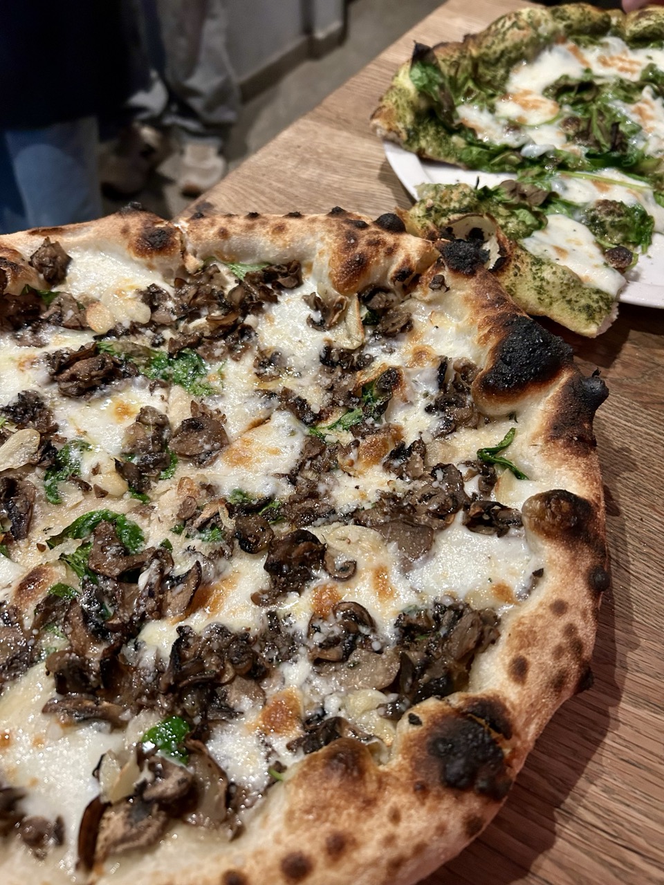Truffle and Green pizzas at Pizza Flora